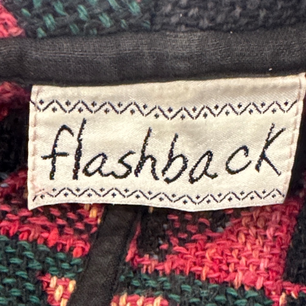 Flashback Raspberry Multi Aztec Southwestern Cropped Tapestry Jacket Vintage S - Picture 10 of 14